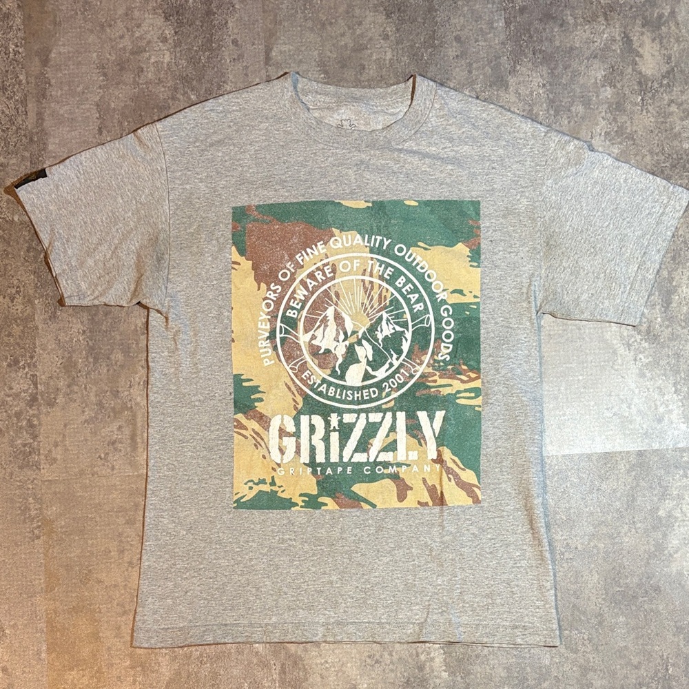 Men’s Grizzly Griptape Skate Tee-shirt Medium Grey